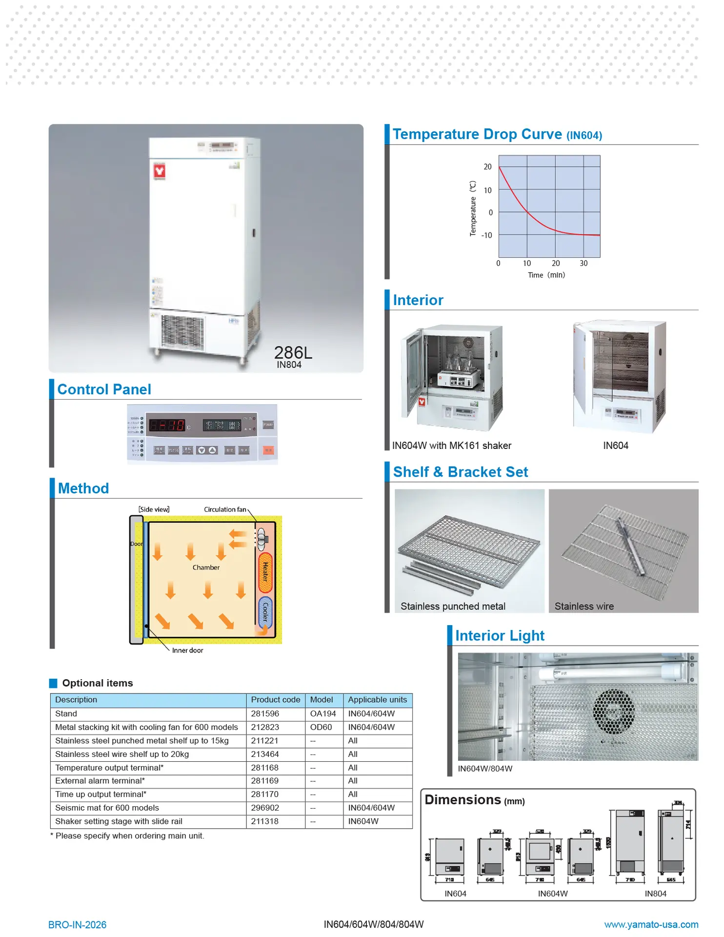 Yamato IN Series Programmable Refrigerated Forced Convection Incubator